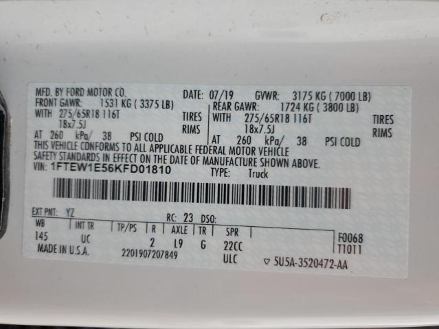 2019 FORD F150 SUPER - 1FTEW1E56KFD01810