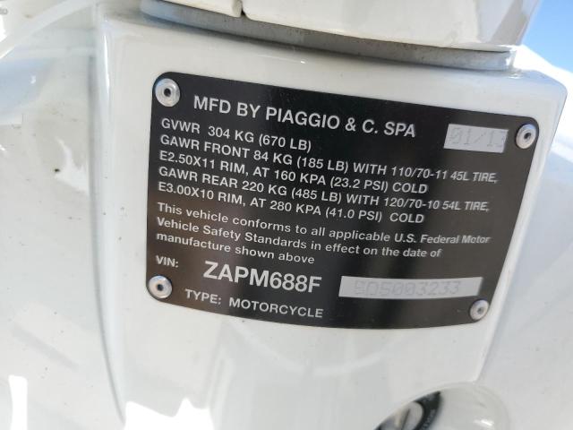 2013 VESPA LX 150IE ZAPM688F5D5003233