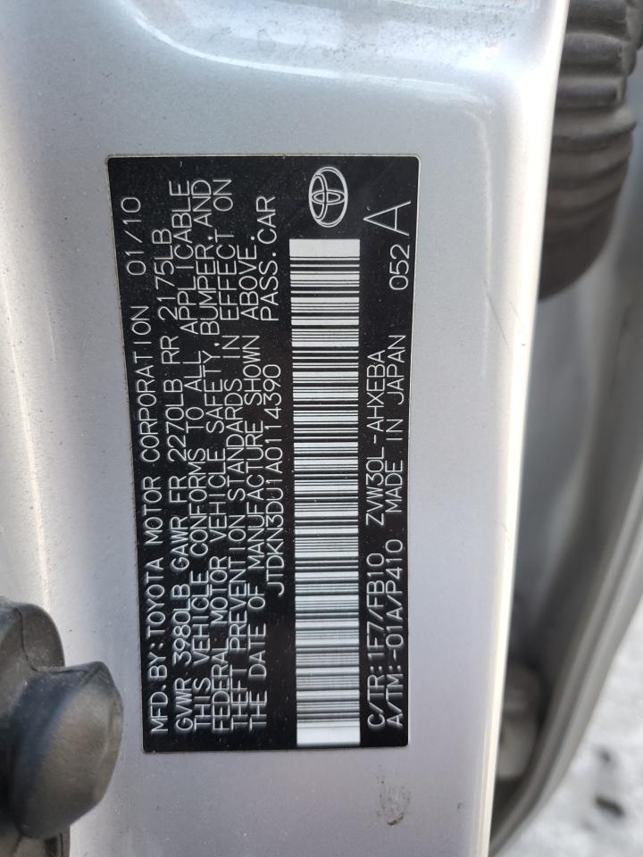 JTDKN3DU1A0114390 2010 Toyota Prius