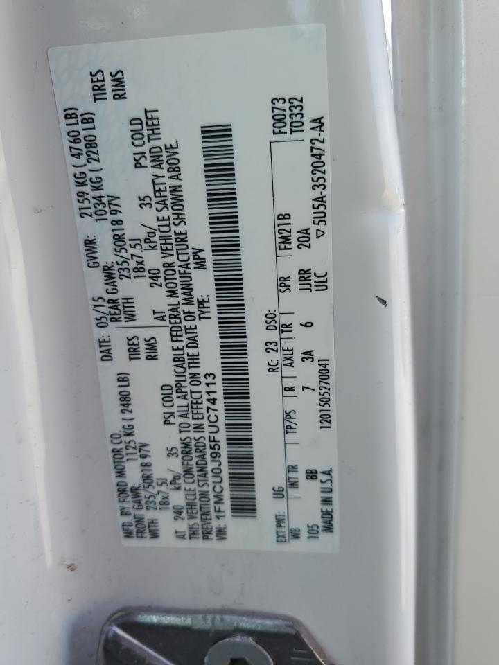 1FMCU0J95FUC74113 2015 Ford Escape Titanium