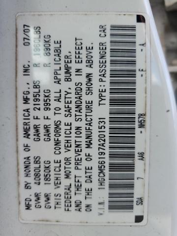 1HGCM56197A201531 | 2007 Honda accord value