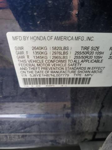 2022 ACURA MDX ADVANC 5J8YE1H87NL007779