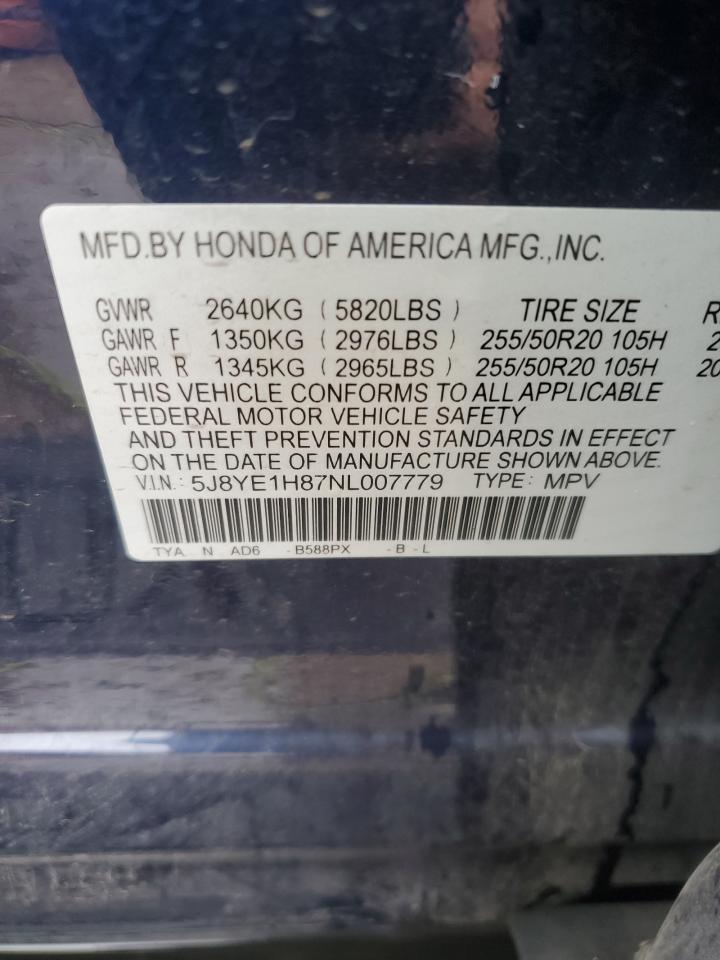 2022 Acura Mdx Advance vin: 5J8YE1H87NL007779