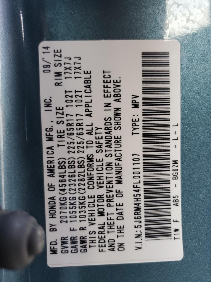 5J6RM4H54FL001107 2015 Honda Cr-V Ex