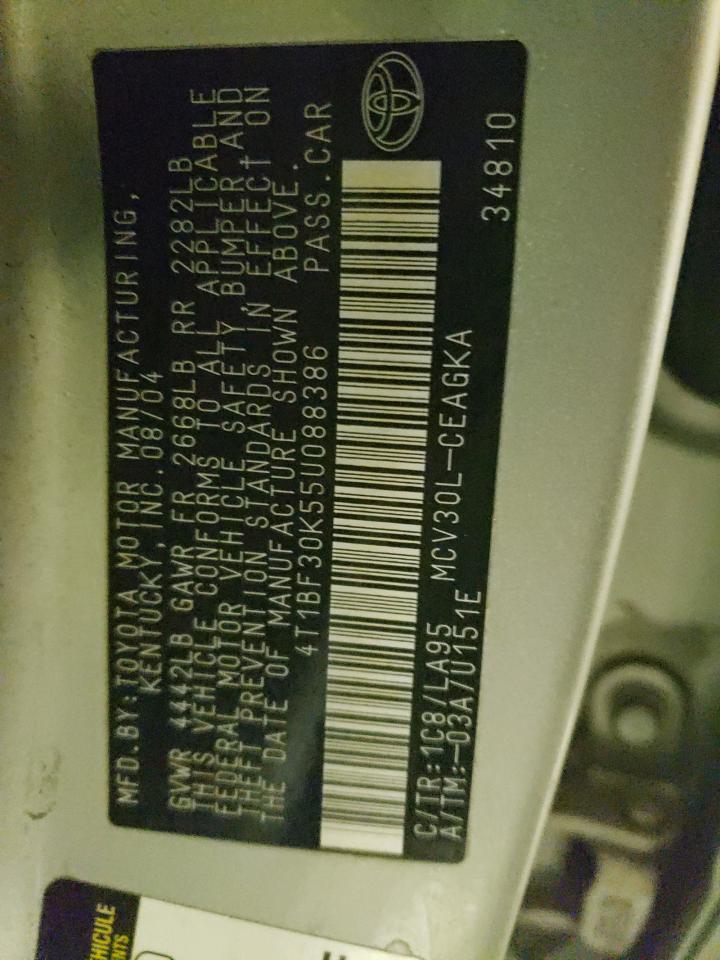 4T1BF30K55U088386 2005 Toyota Camry Le