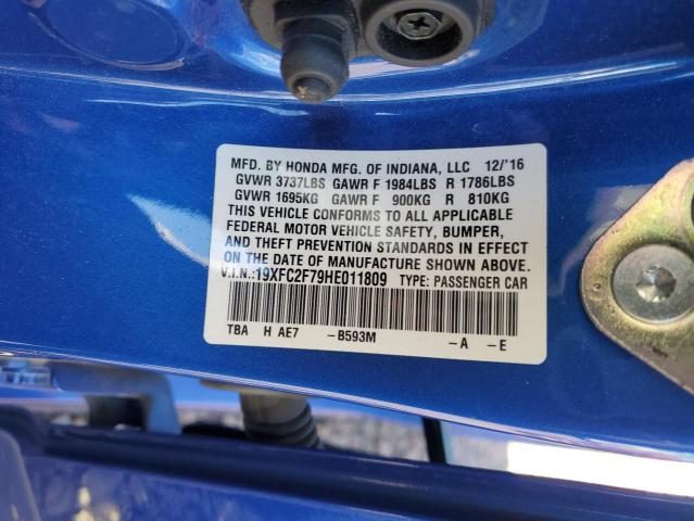 2017 HONDA CIVIC EX - 19XFC2F79HE011809