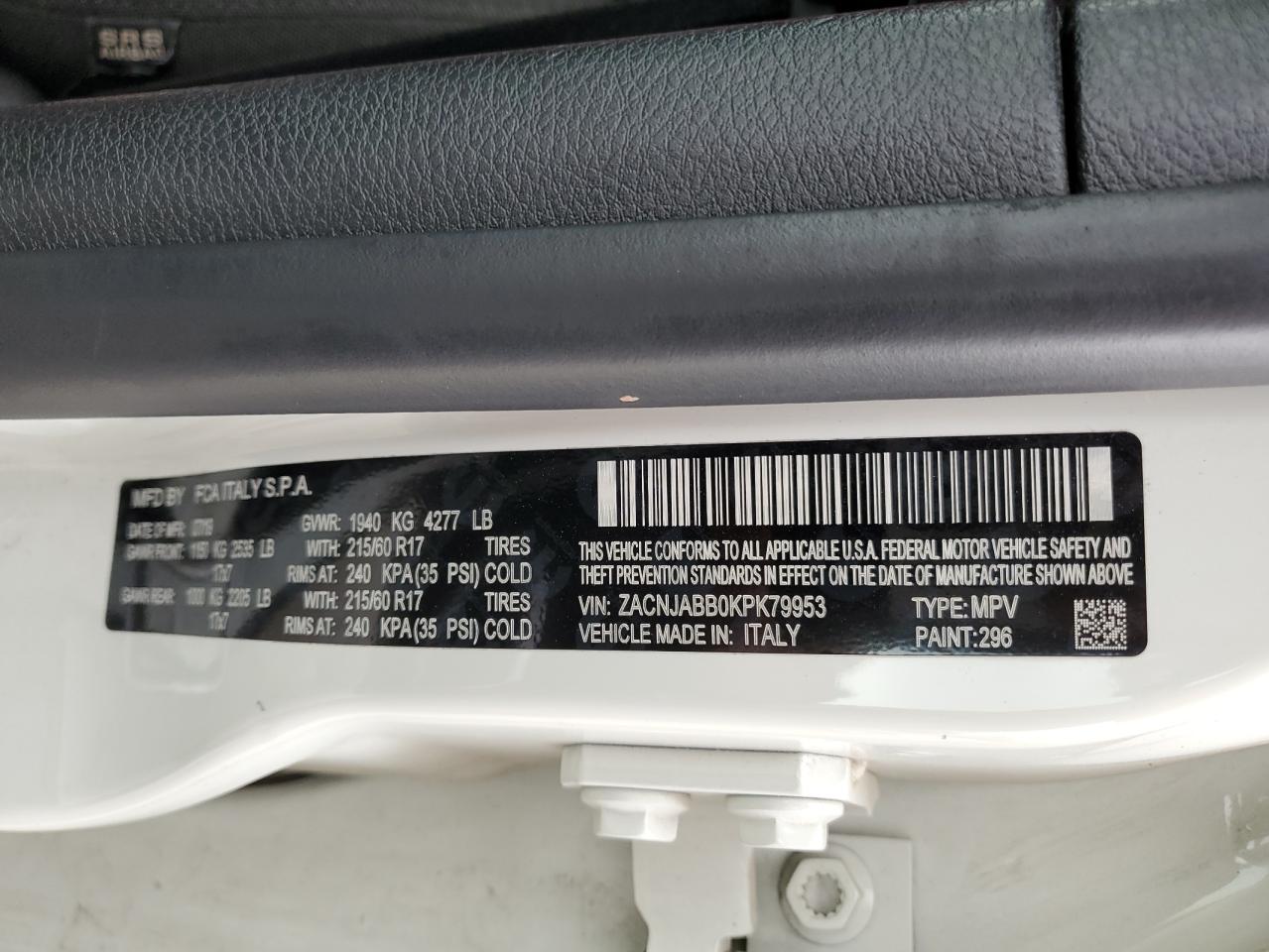 ZACNJABB0KPK79953 2019 Jeep Renegade Latitude