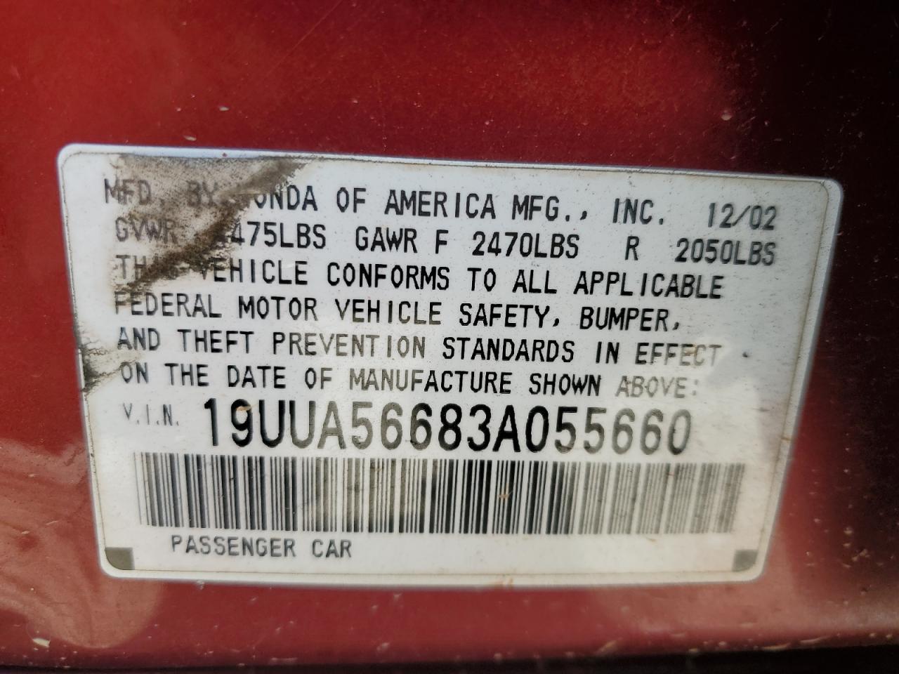 19UUA56683A055660 2003 Acura 3.2Tl