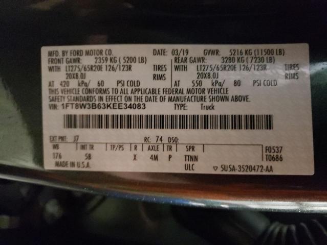 2019 FORD F350 SUPER - 1FT8W3B63KEE34083