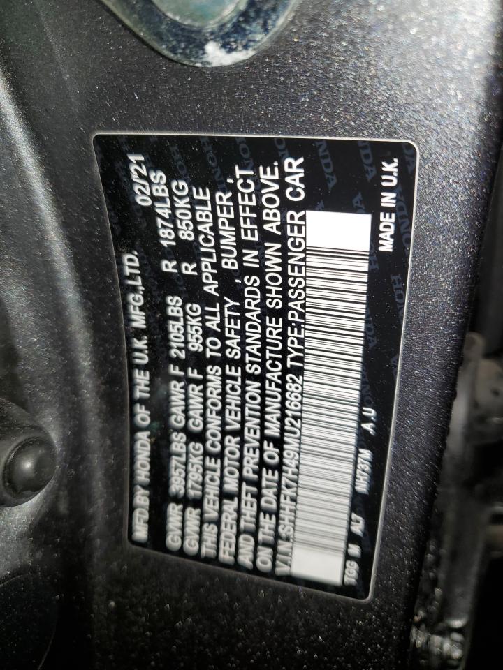 SHHFK7H49MU216682 2021 Honda Civic Sport