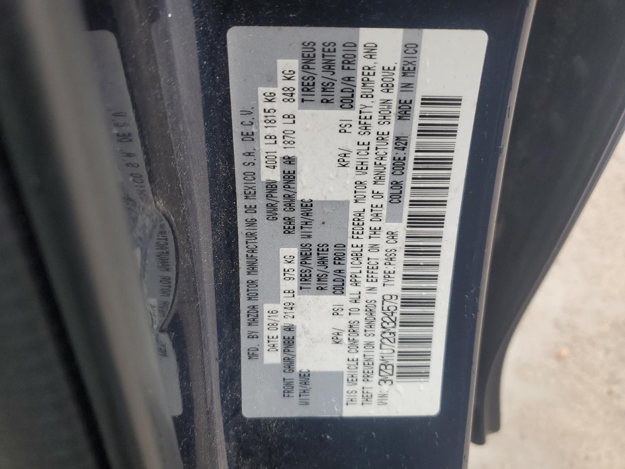 3MZBM1U72GM324579 2016 Mazda 3 Sport