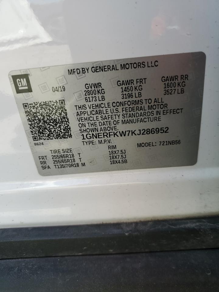 1GNERFKW7KJ286952 2019 Chevrolet Traverse Ls