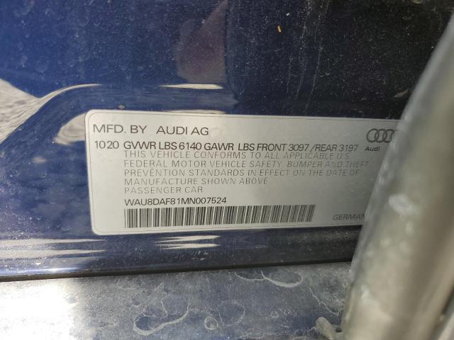 2021 AUDI A8 WAU8DAF81MN007524
