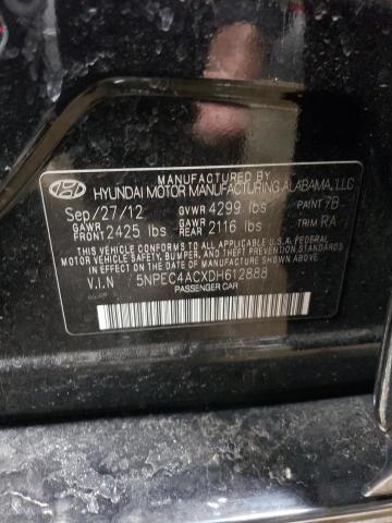 2013 Hyundai Sonata Se VIN: 5NPEC4ACXDH612888 Lot: 48637224