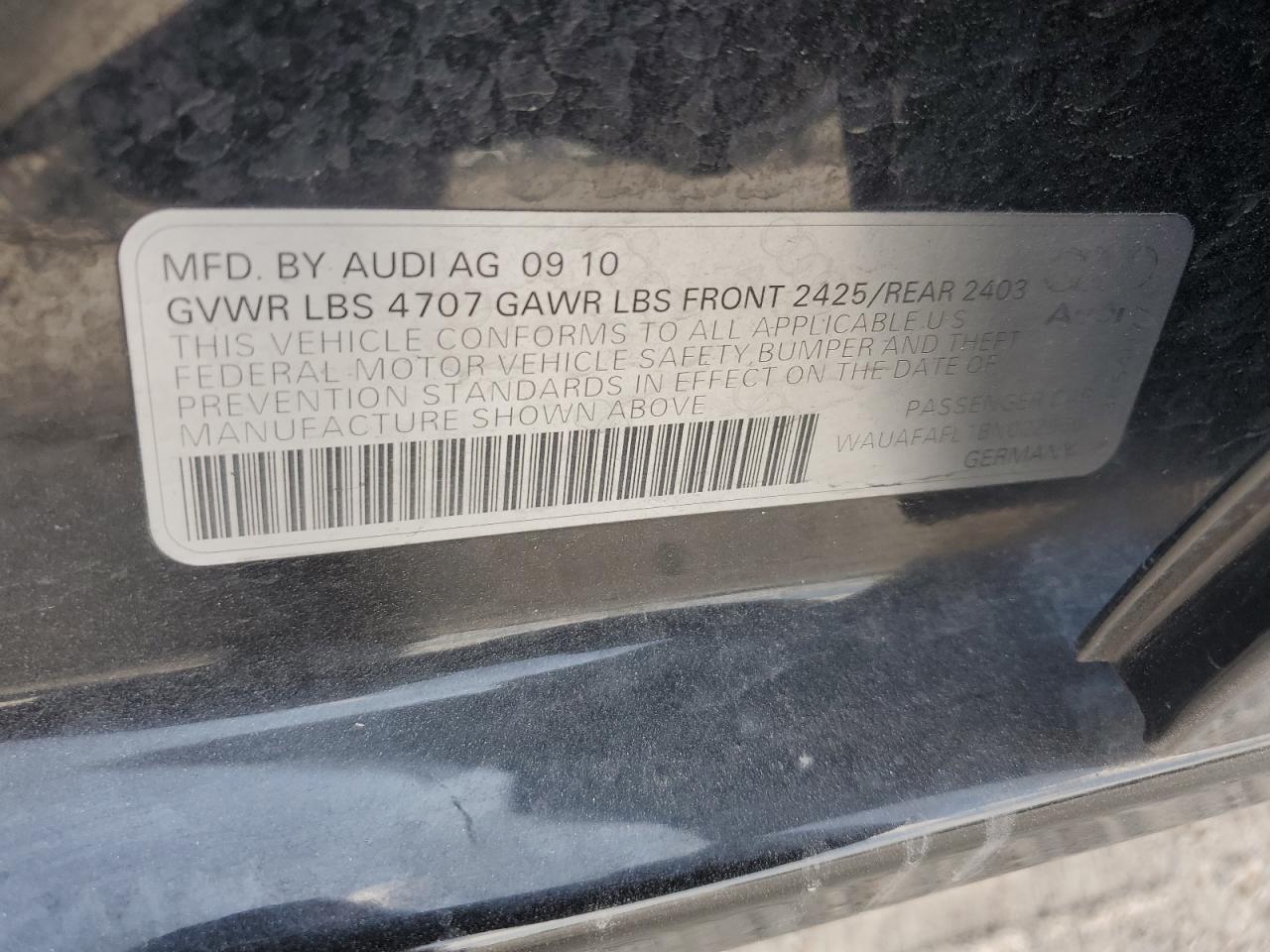 WAUAFAFL1BN022960 2011 Audi A4 Premium