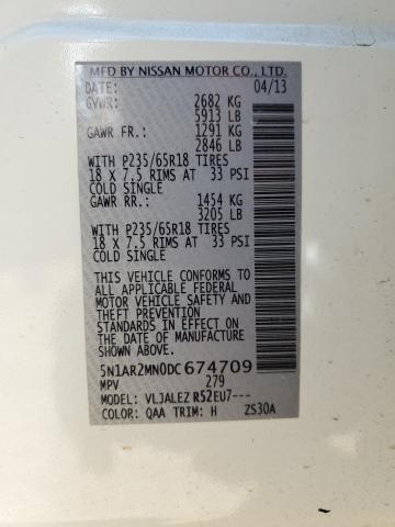 2013 Nissan Pathfinder S VIN: 5N1AR2MN0DC674709 Lot: 46610754