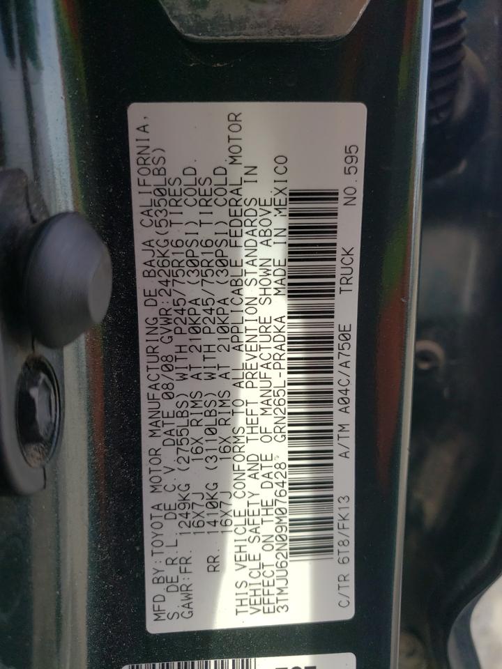 3TMJU62N09M076428 2009 Toyota Tacoma Double Cab Prerunner