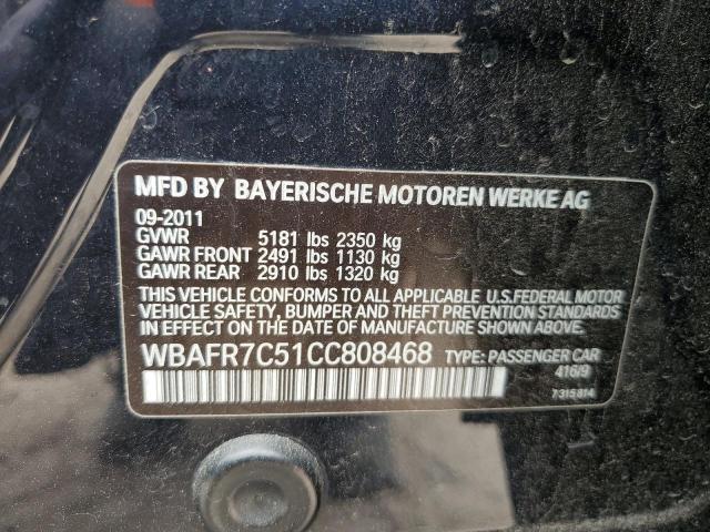 2012 BMW 535 I VIN: WBAFR7C51CC808468 Lot: 46508154