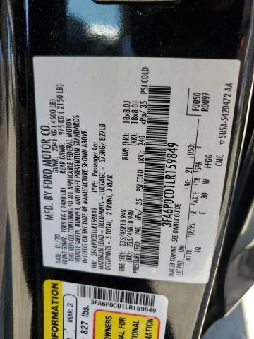 3FA6P0CD1LR159849 Ford Fusion SEL 13