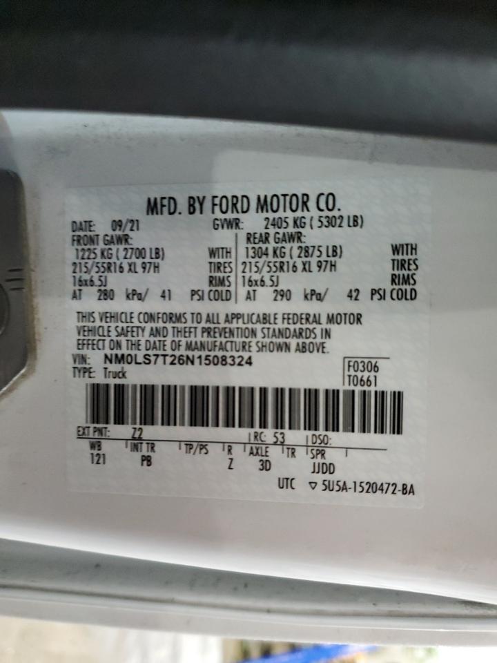 NM0LS7T26N1508324 2022 Ford Transit Connect Xlt