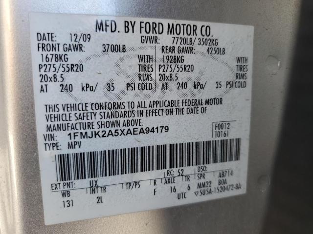 2010 Ford Expedition El Limited VIN: 1FMJK2A5XAEA94179 Lot: 48288854