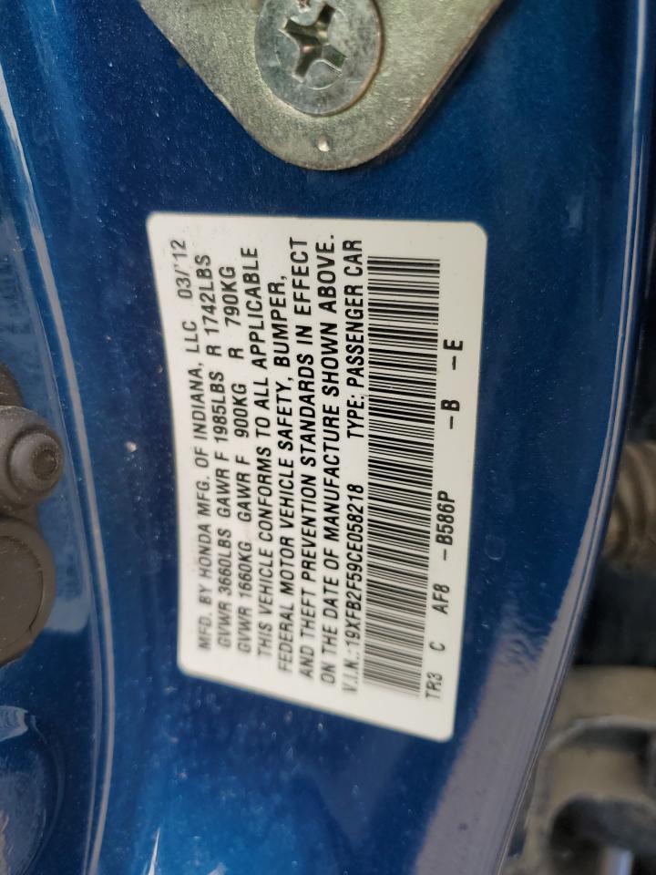 19XFB2F59CE058218 2012 Honda Civic Lx