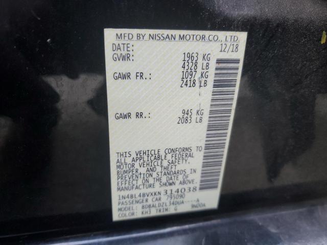 2019 NISSAN ALTIMA S 1N4BL4BVXKN314038