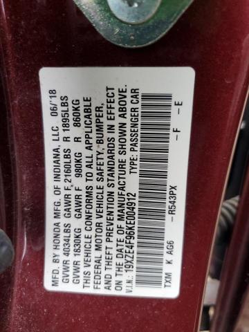 2019 HONDA INSIGHT TO 19XZE4F96KE004912