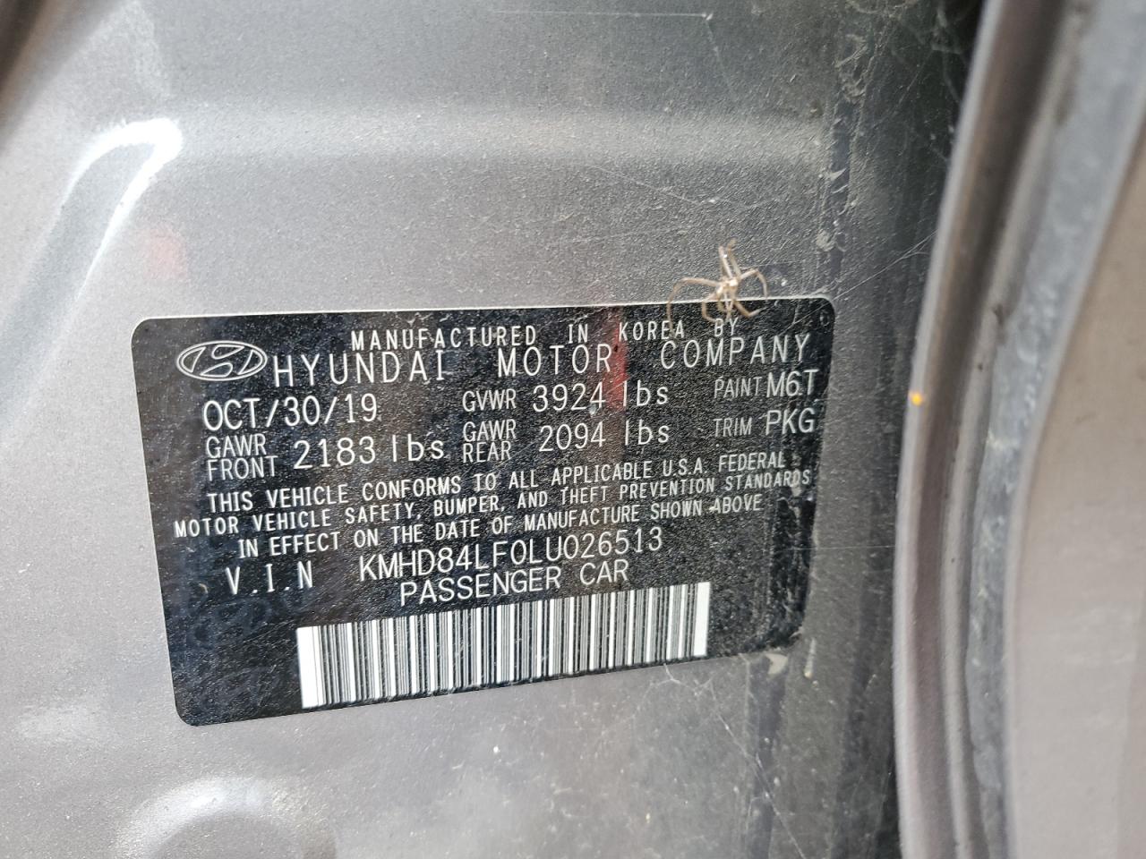 KMHD84LF0LU026513 2020 Hyundai Elantra Sel