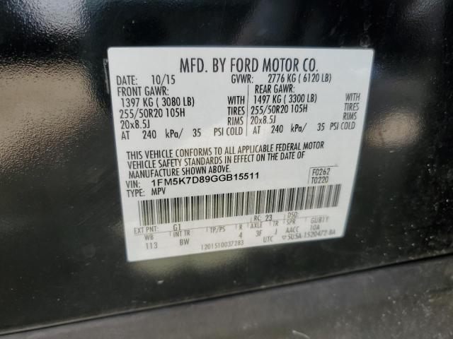 2016 Ford Explorer Xlt VIN: 1FM5K7D89GGB15511 Lot: 39243931