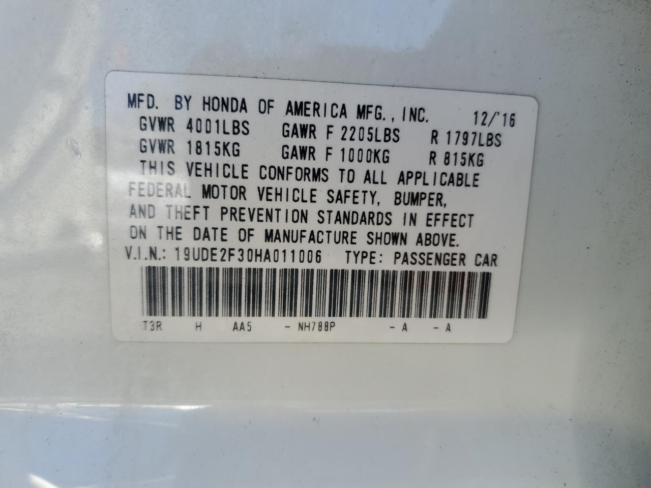 19UDE2F30HA011006 2017 Acura Ilx Base Watch Plus