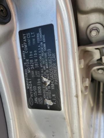 2003 Hyundai Accent Gl VIN: KMHCG45C63U462459 Lot: 48723384