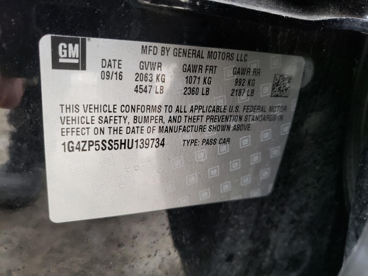 1G4ZP5SS5HU139734 2017 Buick Lacrosse Essence