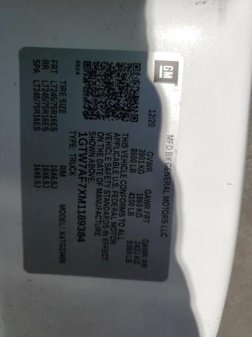 2021 GMC SAVANA G25 1GTW7AF7XM1189384