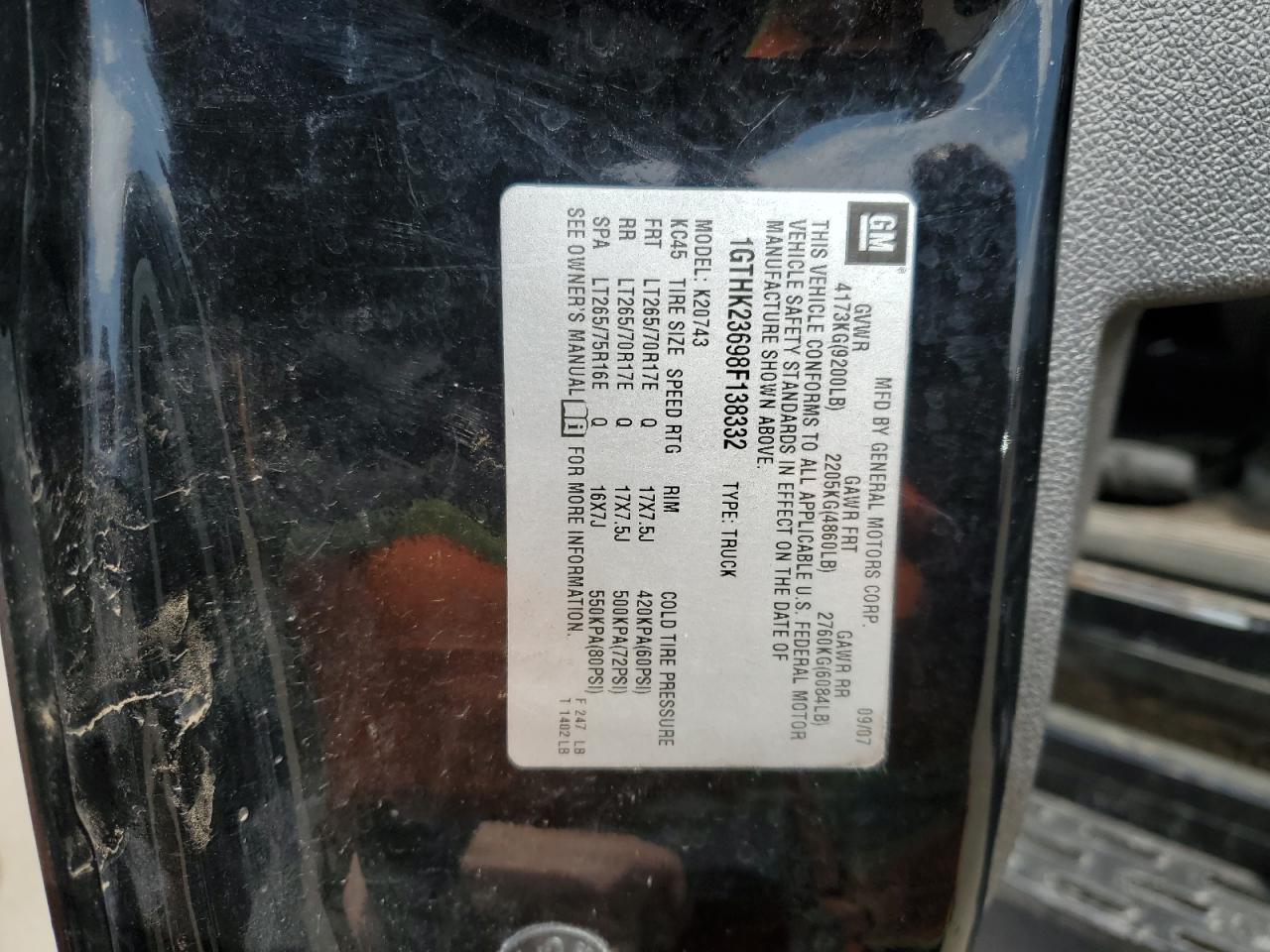 1GTHK23698F138332 2008 GMC Sierra K2500 Heavy Duty