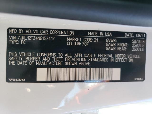 2022 VOLVO S60 B5 MOM 7JRL12TZ4NG157417