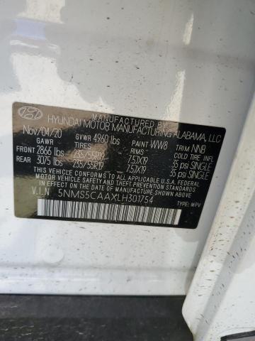 2020 Hyundai Santa Fe Limited VIN: 5NMS5CAAXLH301754 Lot: 47687074