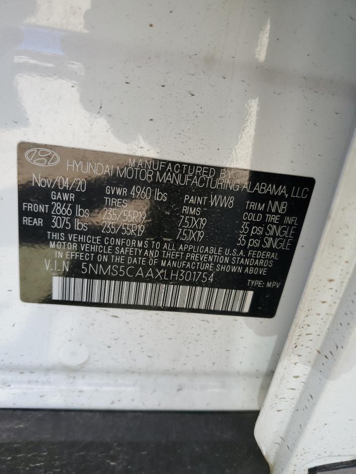 5NMS5CAAXLH301754 2020 Hyundai Santa Fe Limited