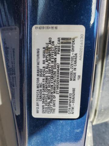 2003 Toyota Corolla Matrix Xr VIN: 2T1KR32E93C045487 Lot: 45295354