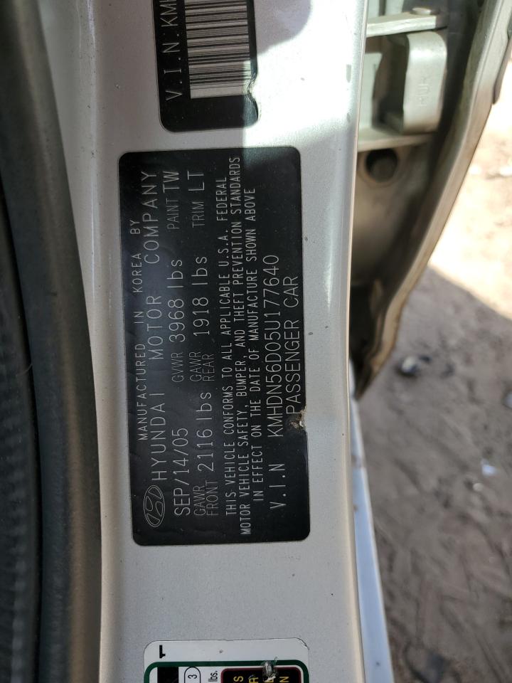 KMHDN56D05U177640 2005 Hyundai Elantra Gls