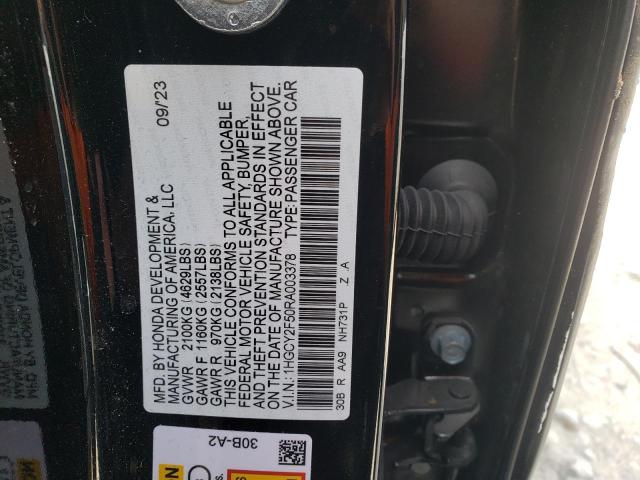 2024 Honda Accord Hybrid Sport VIN: 1HGCY2F50RA003378 Lot: 47387524