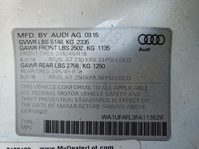 VIN WA1UFAFL3FA113526 2015 Audi A4, Premium Plus no.13