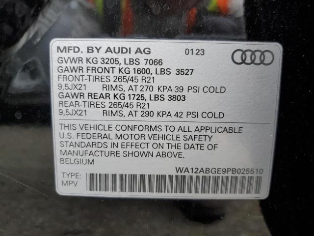 2023 AUDI E-TRON SPO WA12ABGE9PB025510