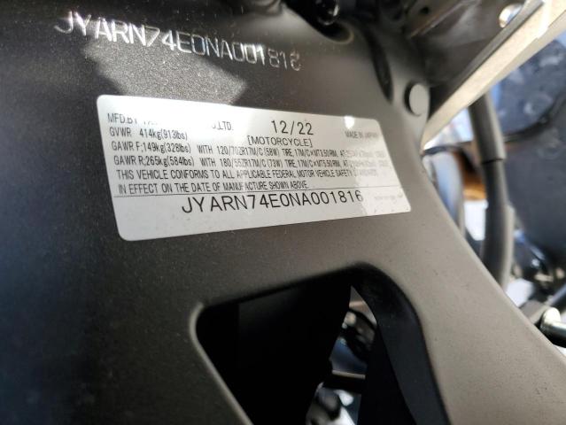 2022 YAMAHA MTT09 GT - JYARN74E0NA001816