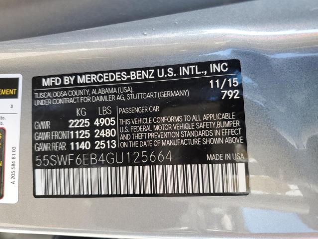 55SWF6EB4GU125664 2016 MERCEDES-BENZ C-CLASS, photo no. 12