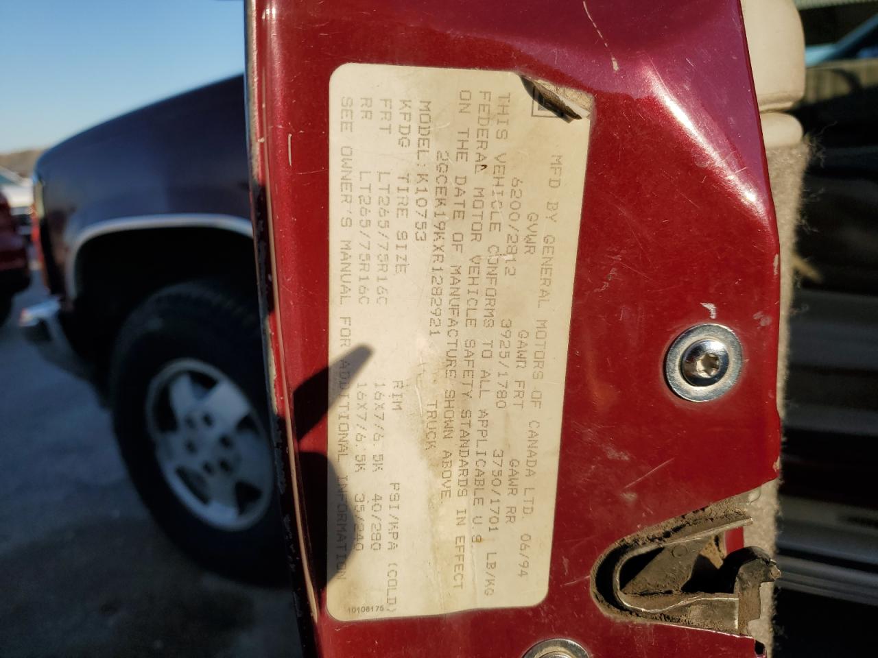 2GCEK19KXR1282921 1994 Chevrolet Gmt-400 K1500