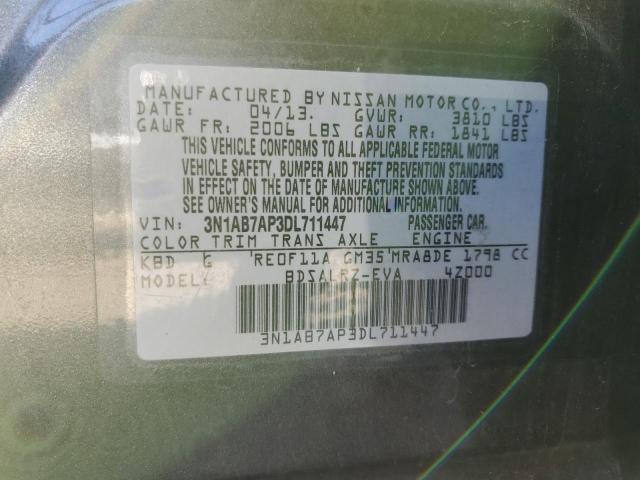 2013 Nissan Sentra S VIN: 3N1AB7AP3DL711447 Lot: 45397154