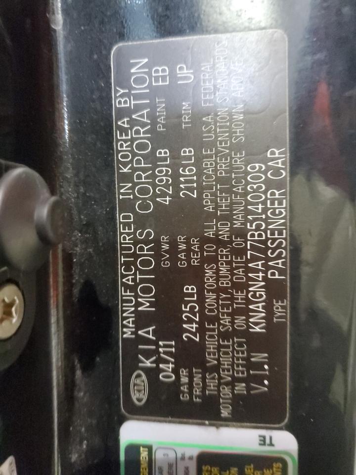 KNAGN4A77B5140309 2011 Kia Optima Ex KNAGN4A77B5140309 2011 Kia Optima Ex