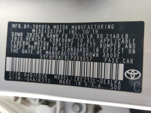 2020 TOYOTA COROLLA LE 5YFHPRAEXLP069057