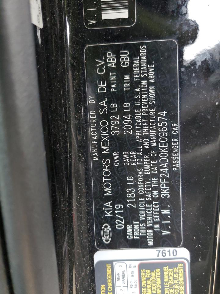 3KPF24AD0KE096574 2019 Kia Forte Fe